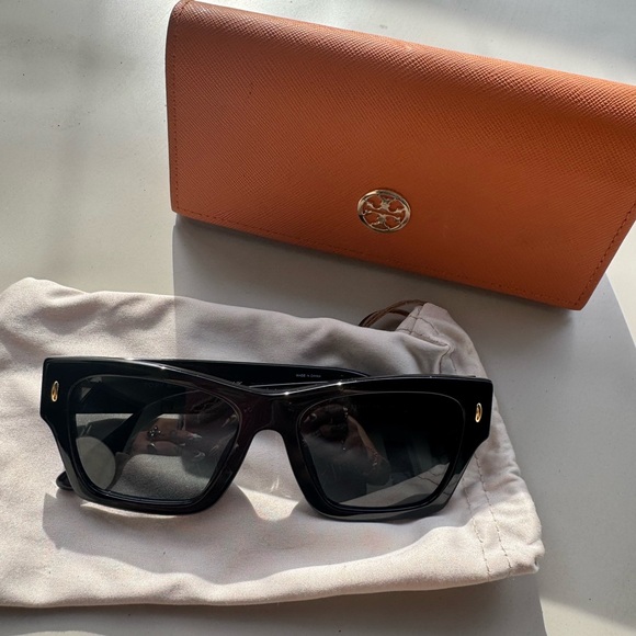 Tory Burch Black Sunglasses with Orange Case main image 6